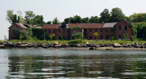 Ruins on Hart Island, a NYC prison and potter's field.