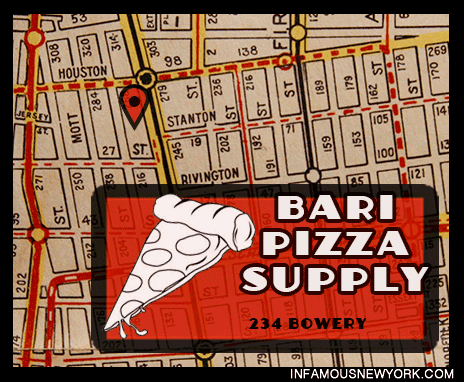 The Commission meeting was held at Bari, a pizza equipment shop in the heart of the Lower East Side. 